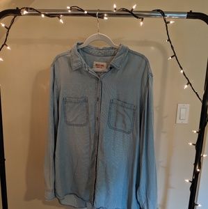 Boyfriend Button Down Blue and White Stripes